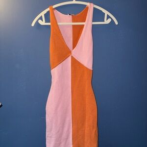 Princess Polly Pink and Orange Backless Dress